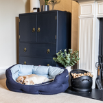 Blue and Navy Reversible Luxury Dog Bed