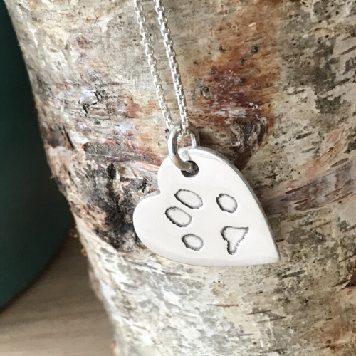Personalised Paw Fine Chain Silver Necklace