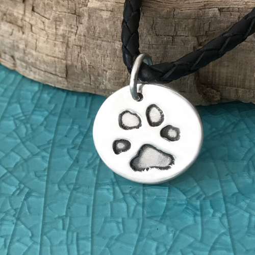Personalised Paw Leather Necklace