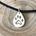 Personalised Paw Leather Necklace