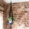 Handmade Navy Macrame Planter With Paw Pot - 1 LEFT IN STOCK