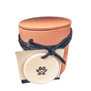Khaki Candle With Gift Decoration - Saffron, Amber, Moss & Fir